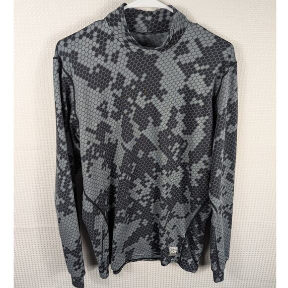 Nike Pro Combat Fitted Large Gray Black Hex Camo Dri-Fit Compression Shirt Mens - Picture 1 of 4